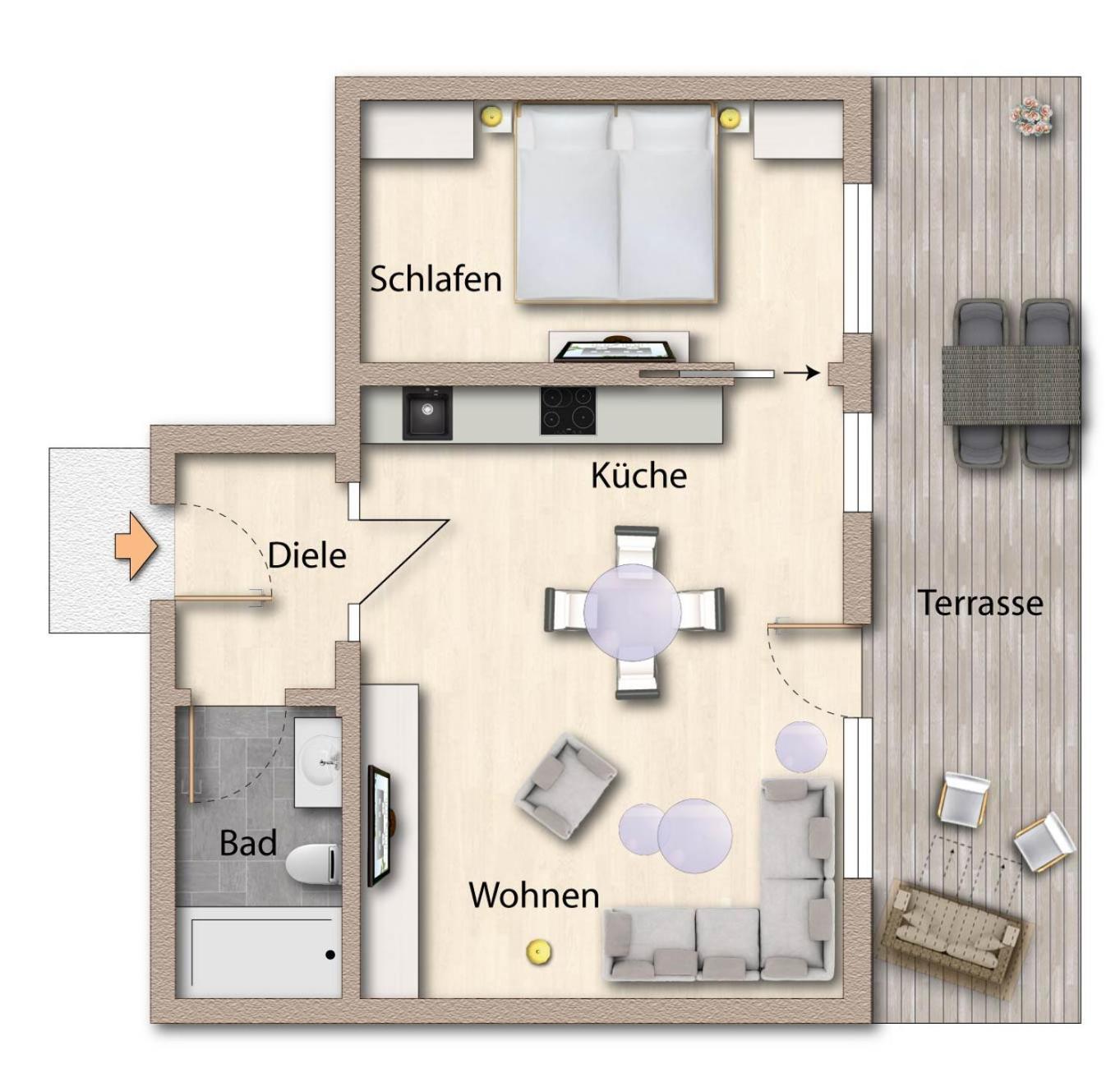 Apartment Fördeferien Bockholmwik Munkbrarup